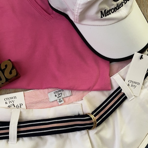 🆕CROWN & IVY Women’s White Twill Bermuda Shorts - Picture 8 of 10